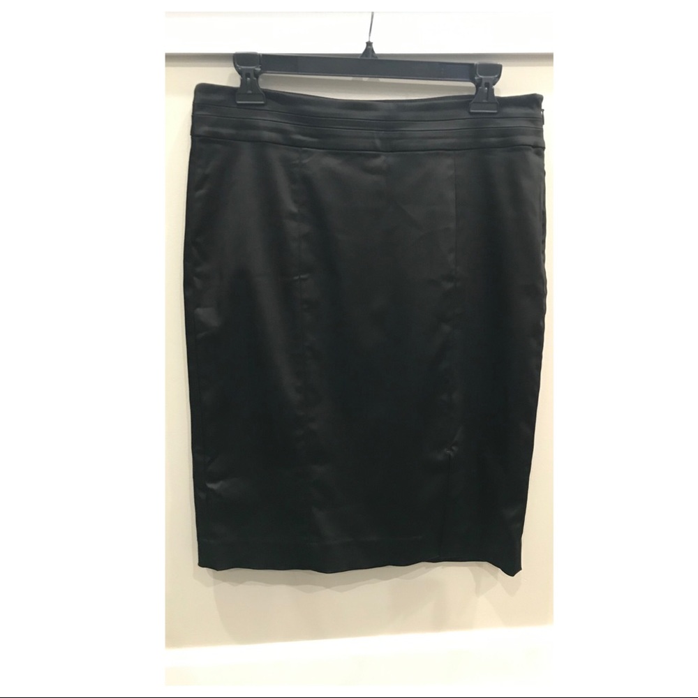 WHBM Black Satin Skirt